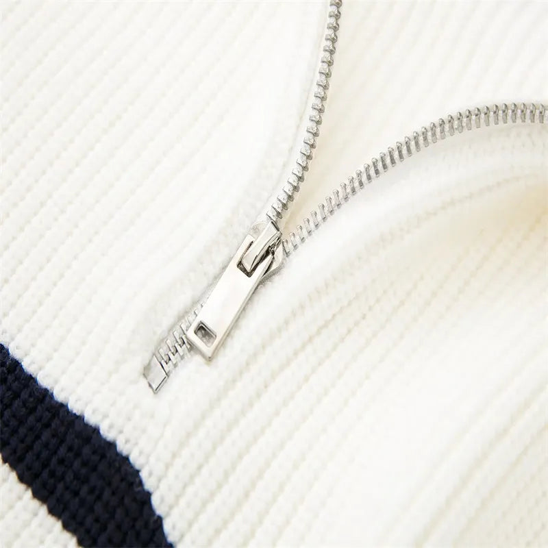 Brian | Striped Zip Sweater