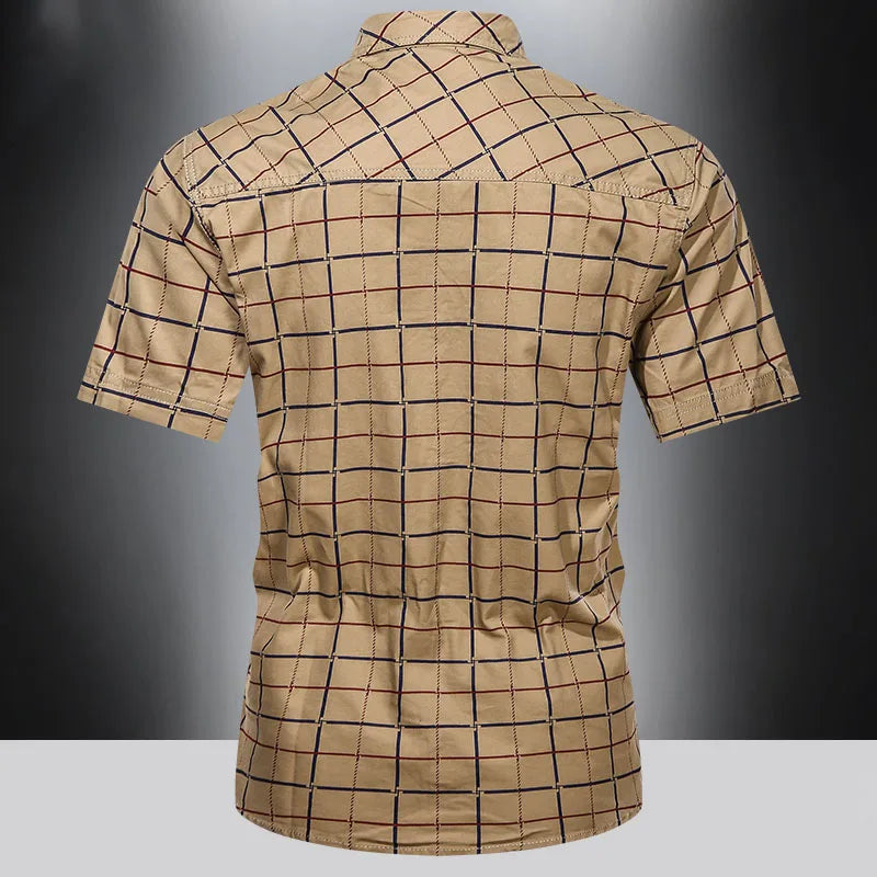 Austin | Elegant Short Sleeve Checkered Shirt