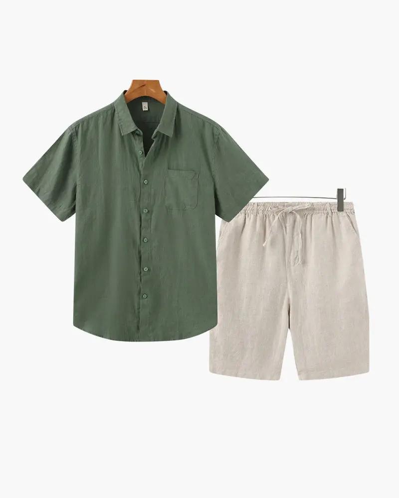Old Money Linen Shorts Set