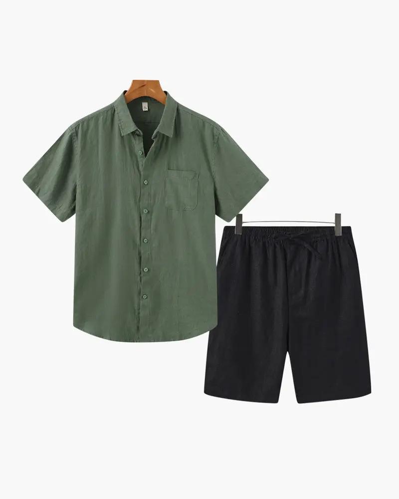 Old Money Linen Shorts Set