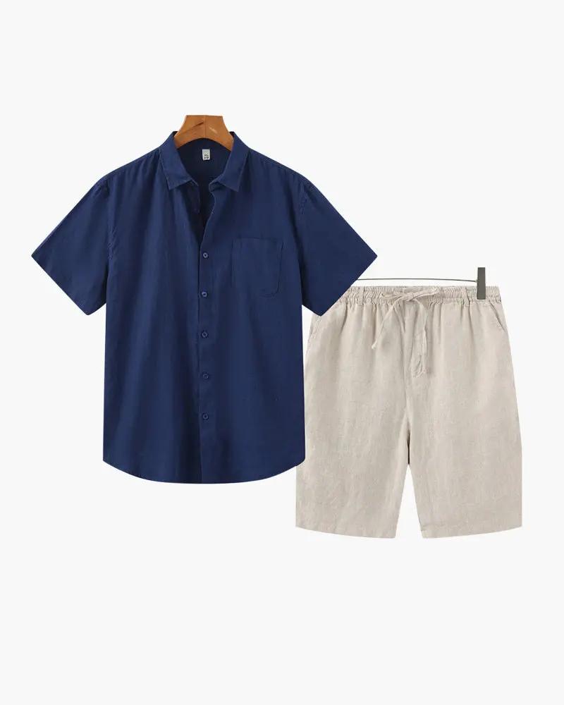 Old Money Linen Shorts Set