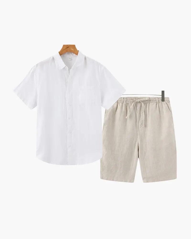 Old Money Linen Shorts Set